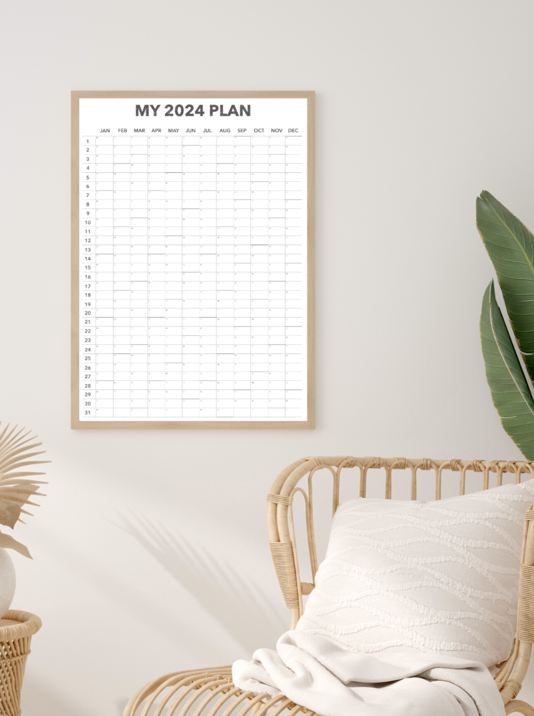 My 2024 Plan Wall Calendar - 24" x 36" - PHYSICAL COPY