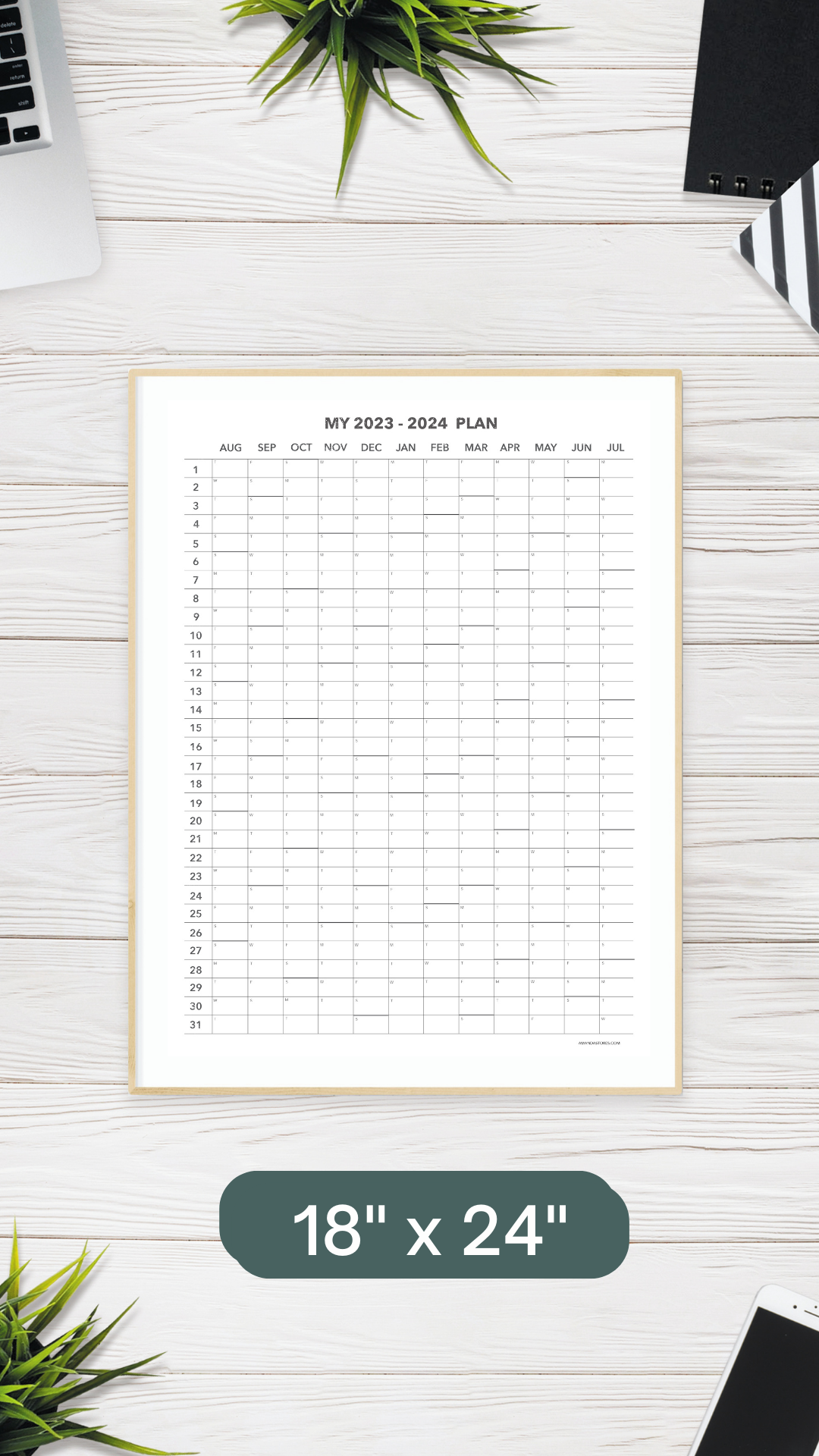 My 2023 - 2024 Plan Wall Calendar - DIGITAL COPY