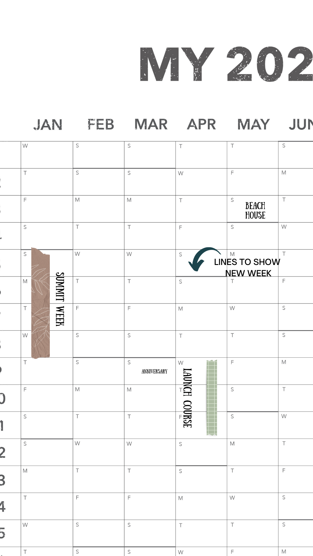 My 2025 Plan Wall Calendar - 18" x 24" - PHYSICAL COPY