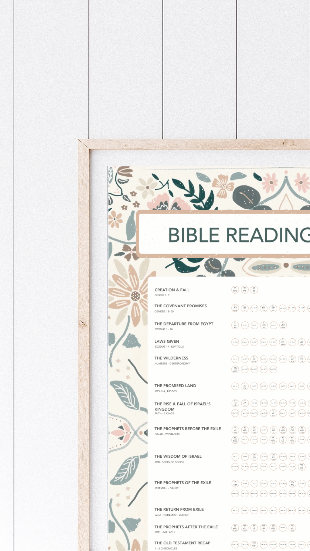 Bible Reading Tracker - 20" x 30" - PHYSICAL PRODUCT