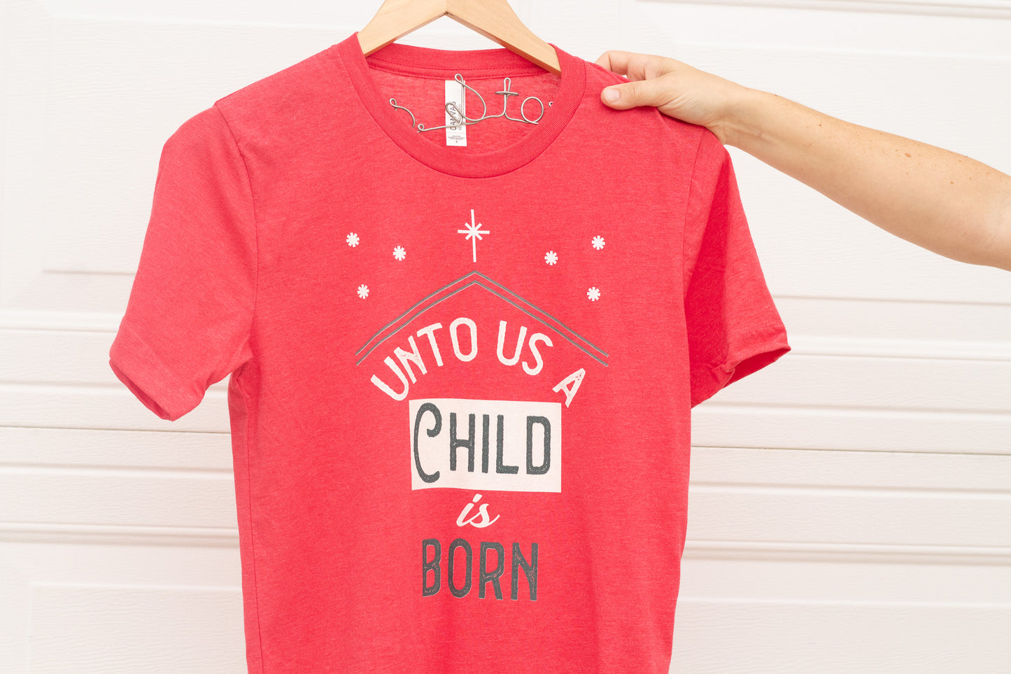 Unto Us a Child is Born - Christmas Tee Shirt for Christian Women