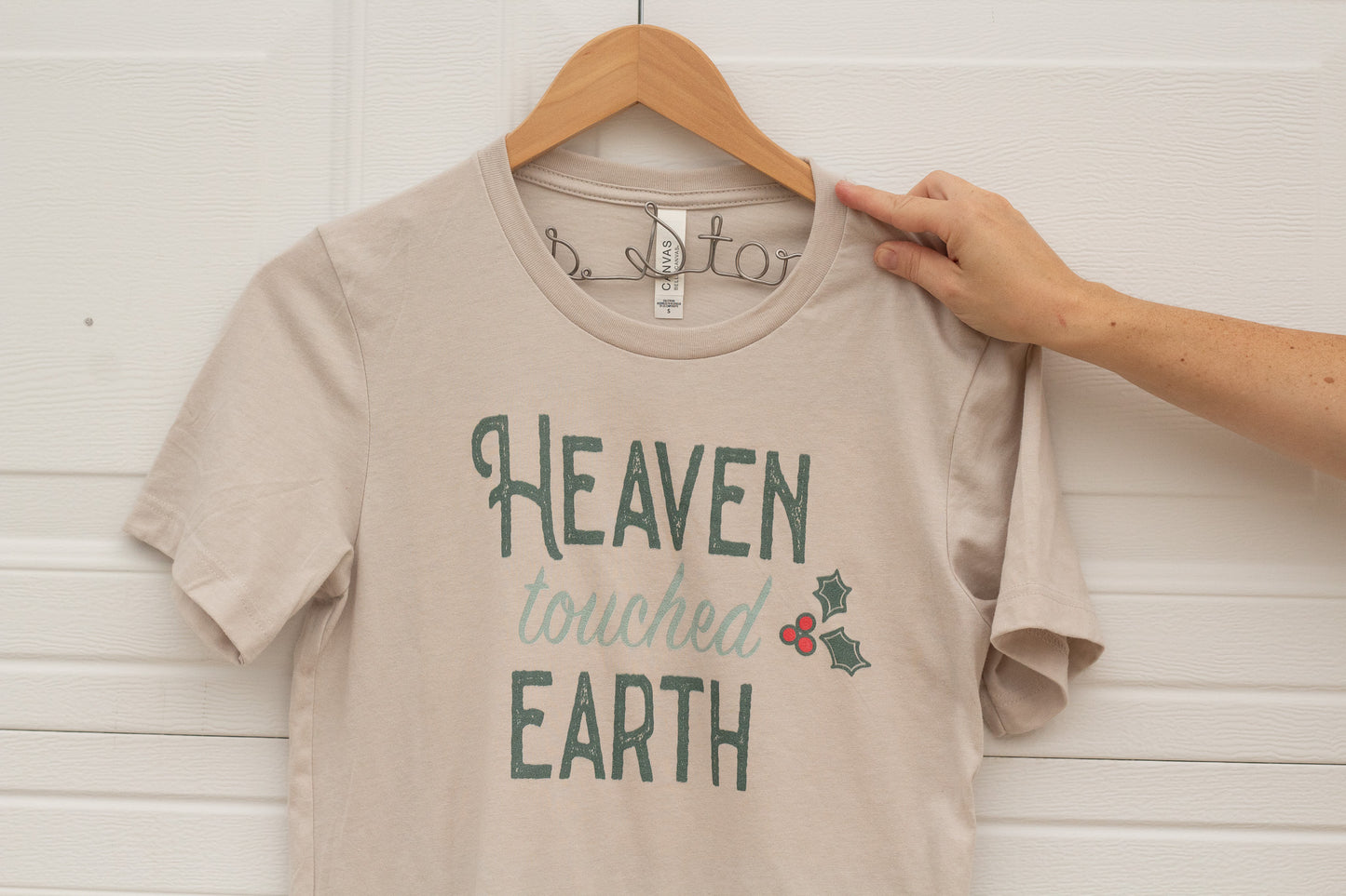 Heaven Touched Earth - Christmas Tee Shirt for Christian Women