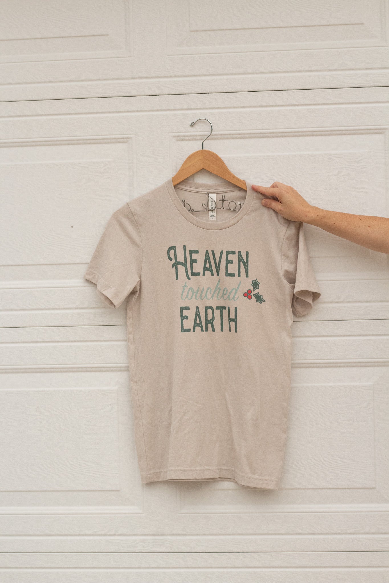 Heaven Touched Earth - Christmas Tee Shirt for Christian Women