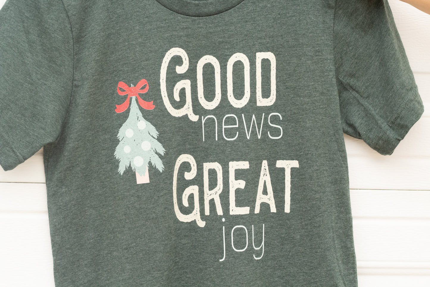 Good News Great Joy - Christmas tee Shirt for Christian Women