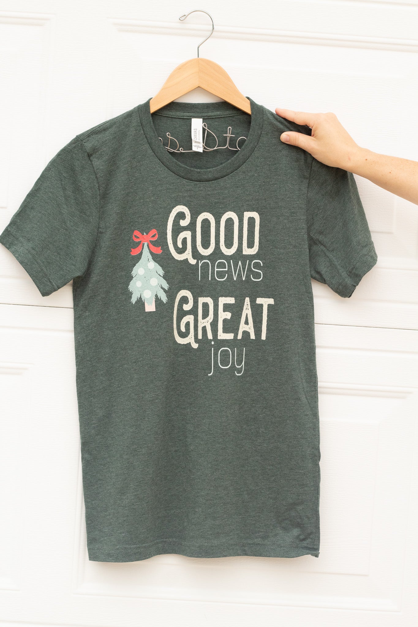 Good News Great Joy - Christmas tee Shirt for Christian Women