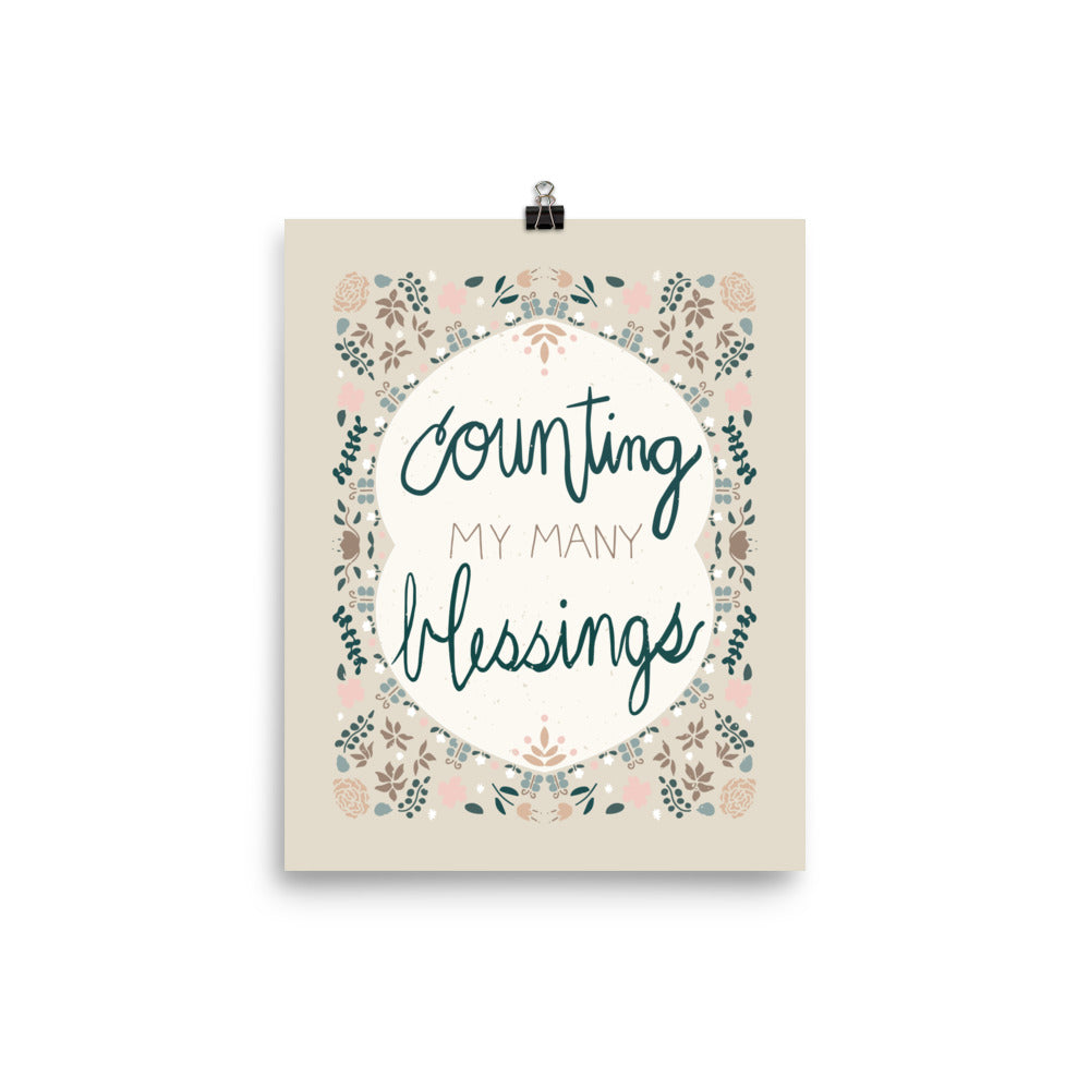 Counting my Blessings Poster - 8" x 10"