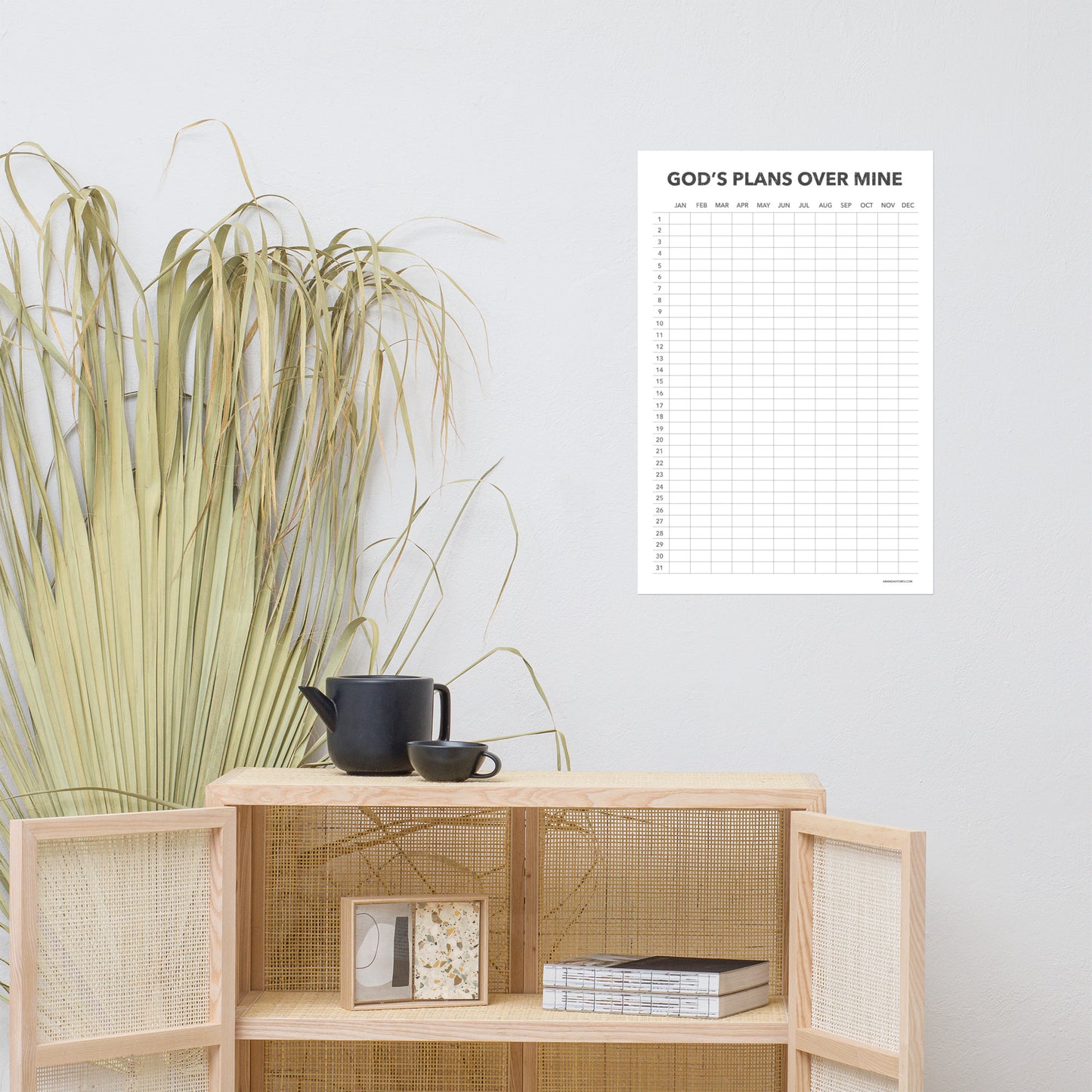 God's Plans Over Mine - Reusable Wall Calendar - 20" x 30"