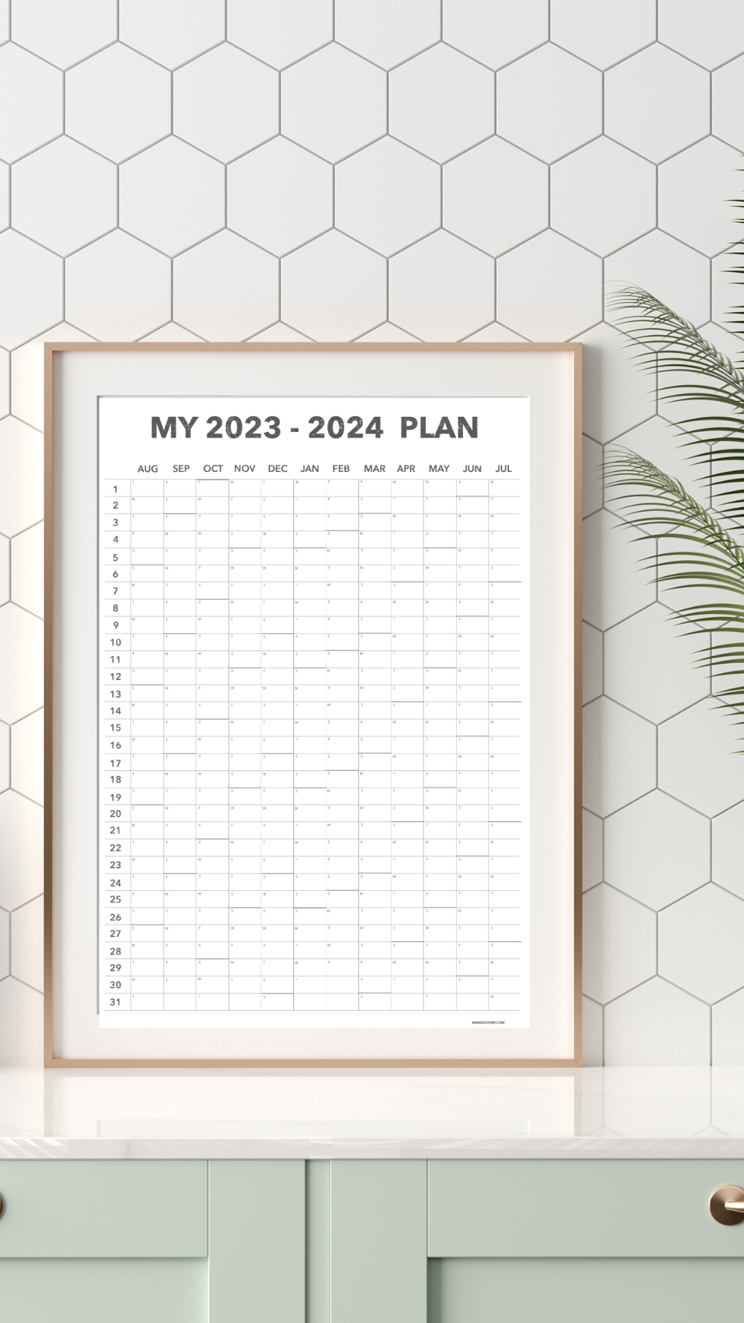 My 2023 - 2024 Plan Wall Calendar - 18" x 24" - PHYSICAL COPY