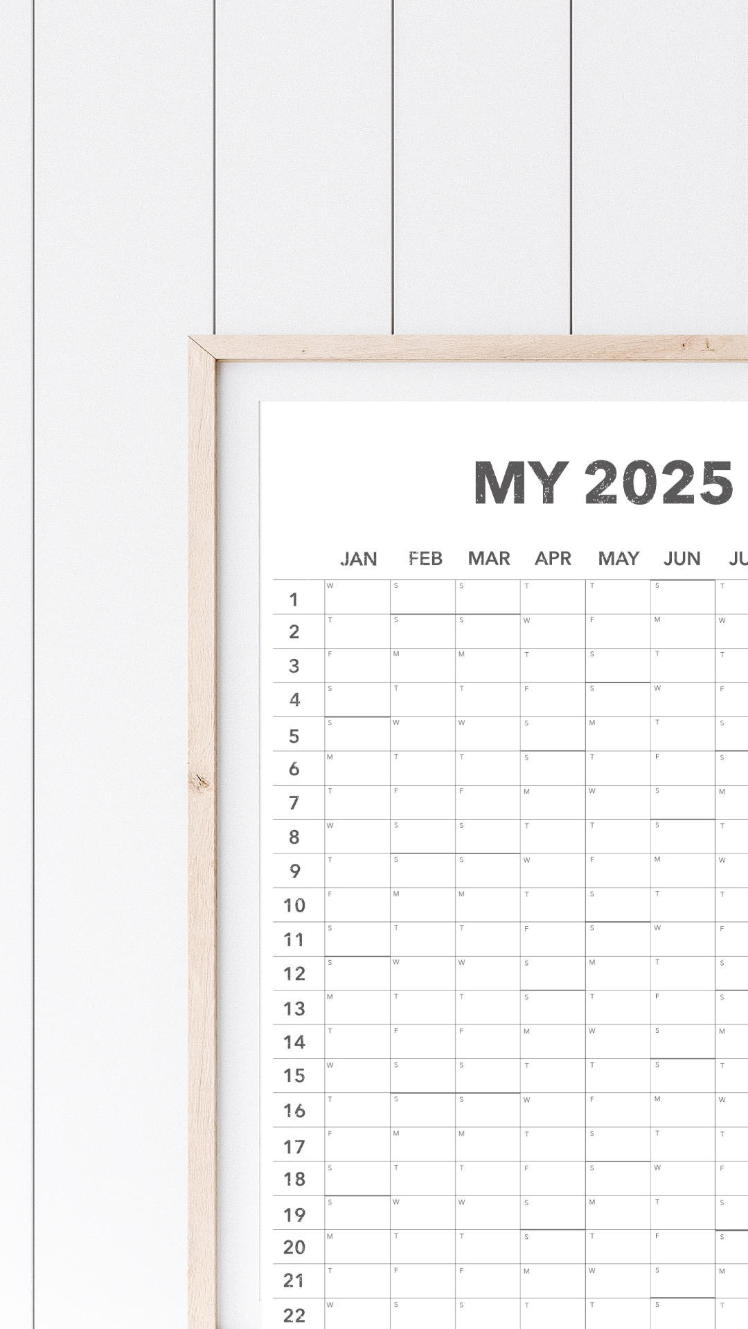 My 2025 Plan Wall Calendar - 24" x 36" - PHYSICAL COPY