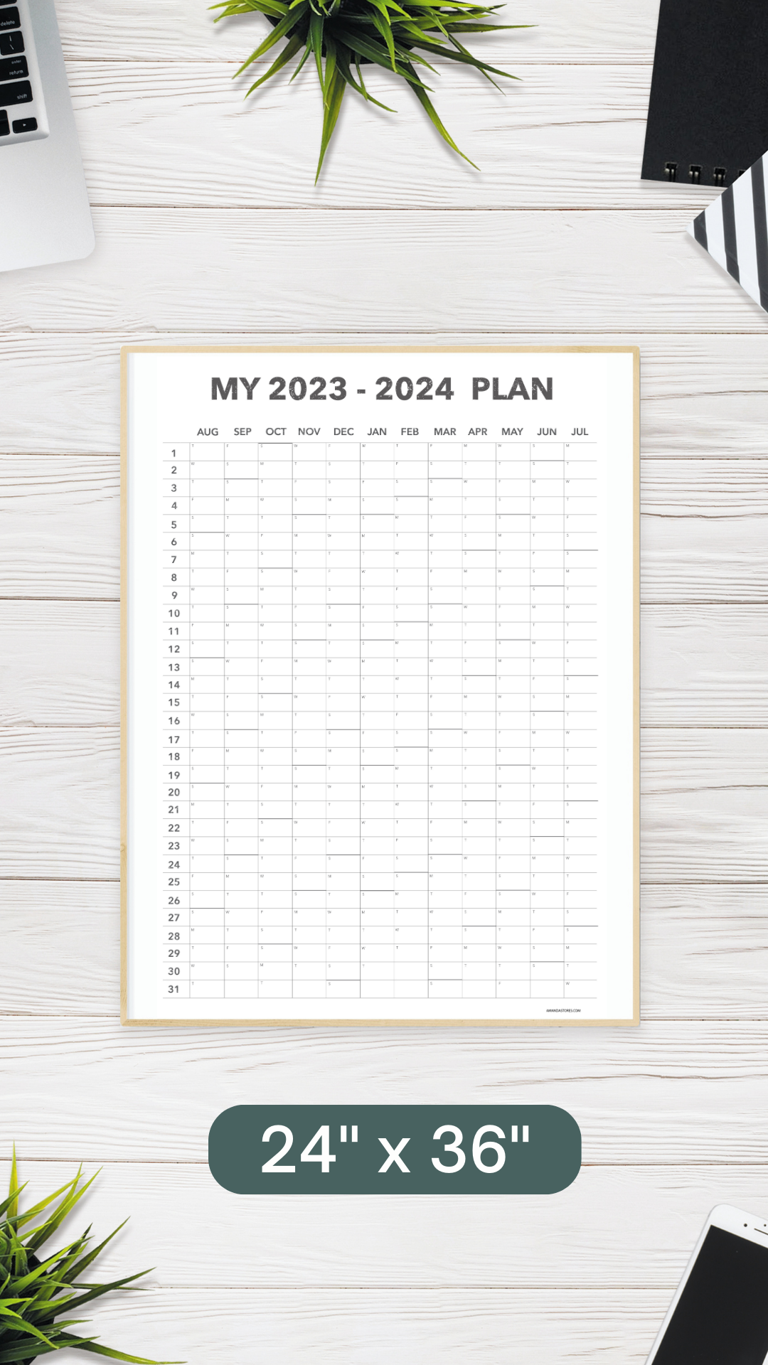 My 2023 - 2024 Plan Wall Calendar - DIGITAL COPY