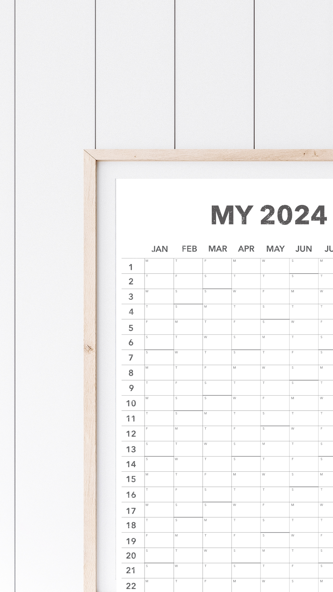 My 2024 Plan Wall Calendar - 24" x 36" - PHYSICAL COPY