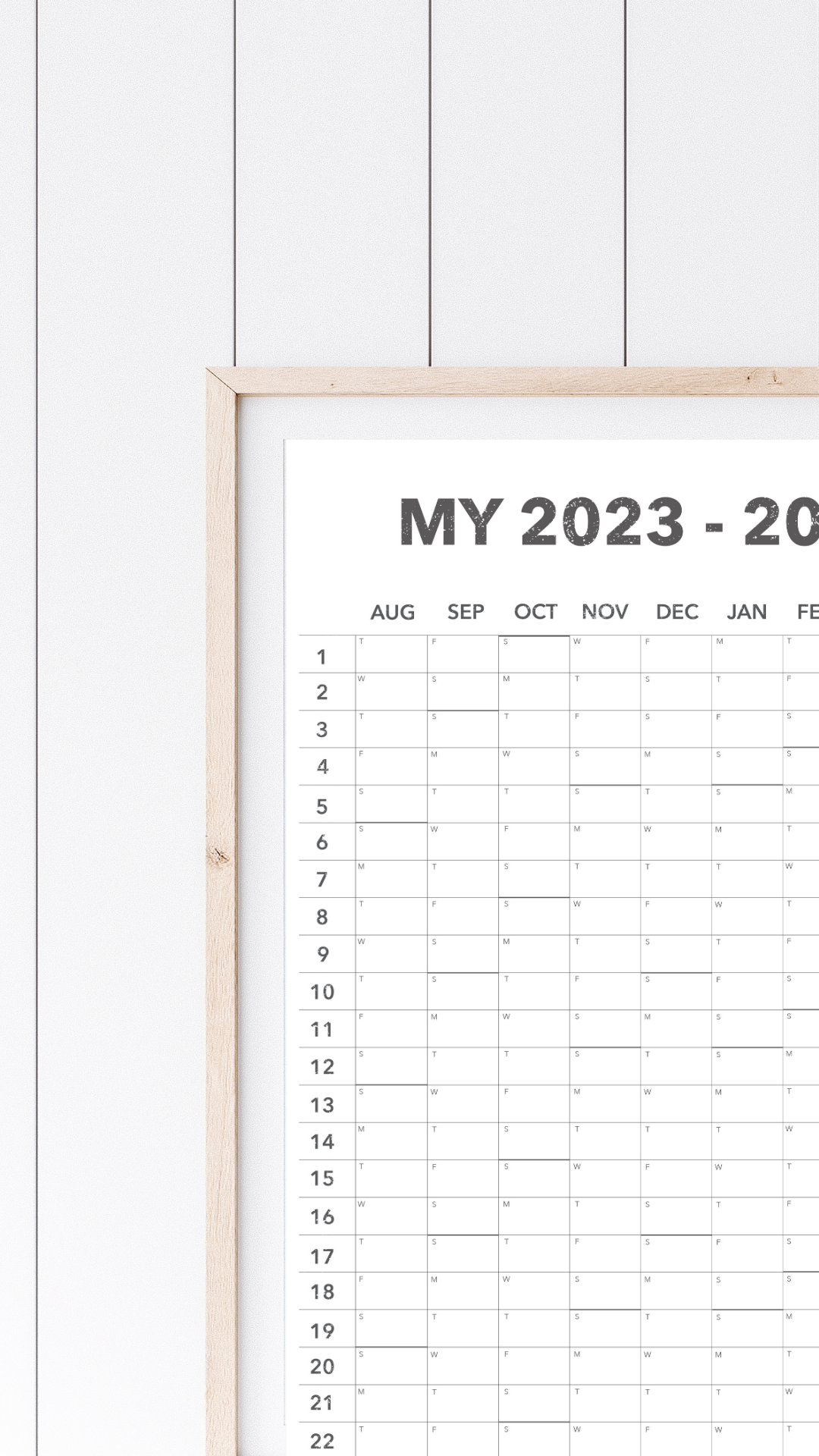 My 2023 - 2024 Plan Wall Calendar - 18" x 24" - PHYSICAL COPY
