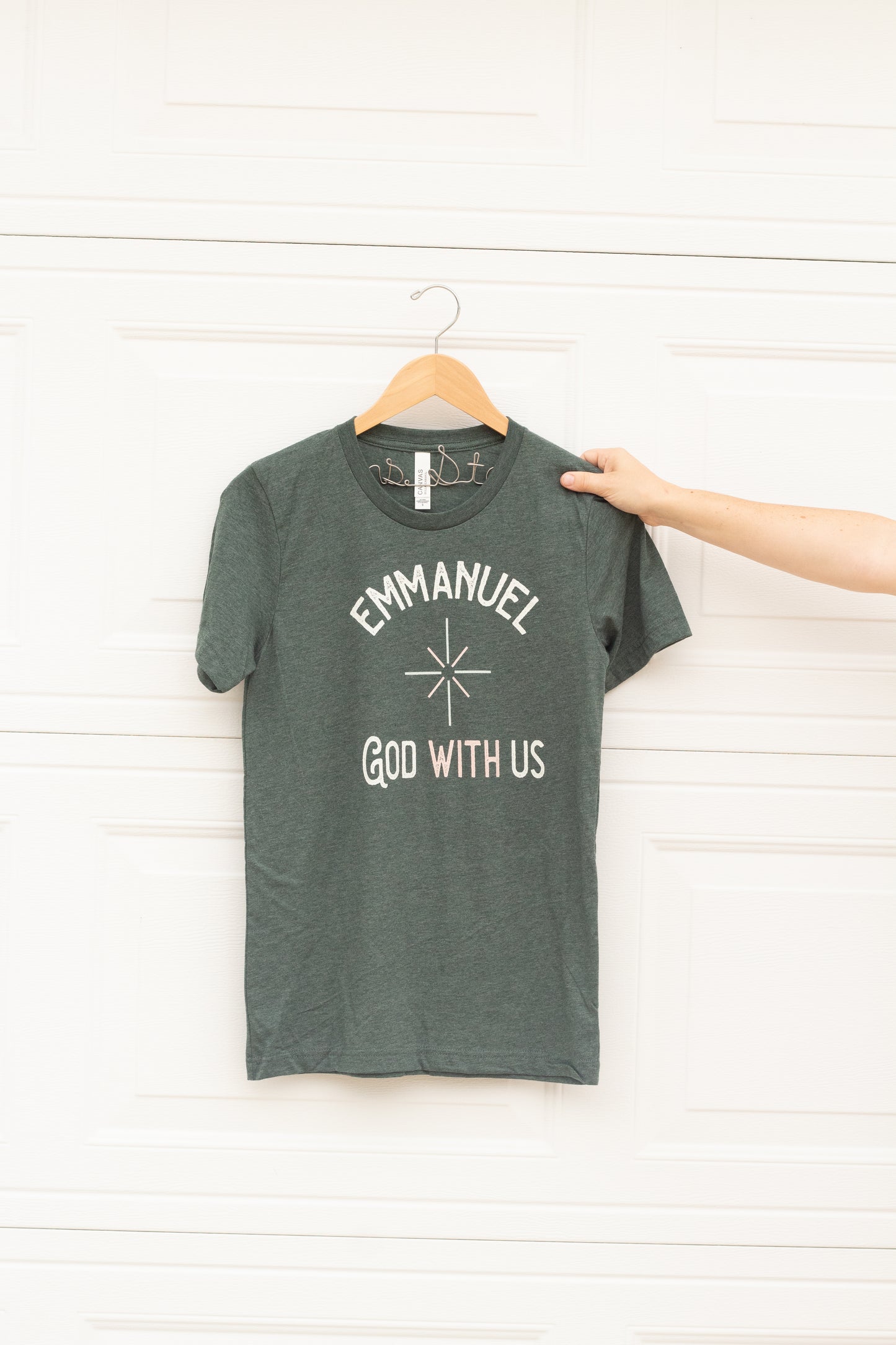 Emmanuel God With Us - Christmas Tee Shirt for Christian Women