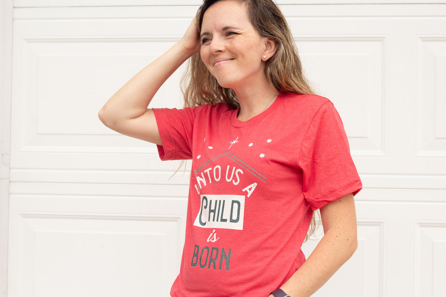 Unto Us a Child is Born - Christmas Tee Shirt for Christian Women