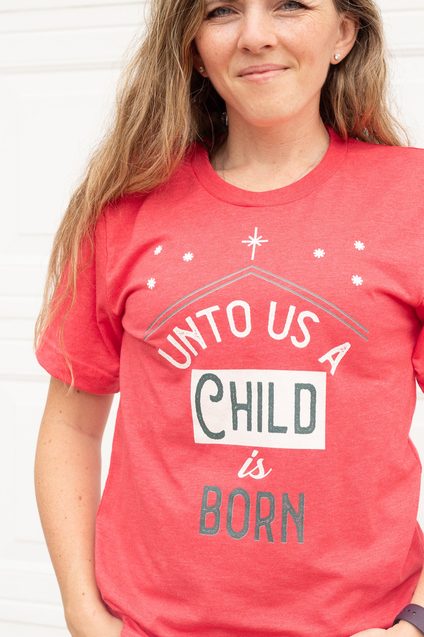 Unto Us a Child is Born - Christmas Tee Shirt for Christian Women
