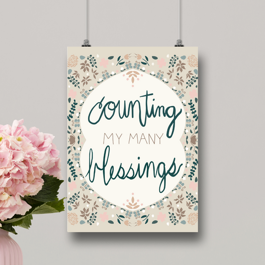 Counting my Blessings Poster - 8" x 10"
